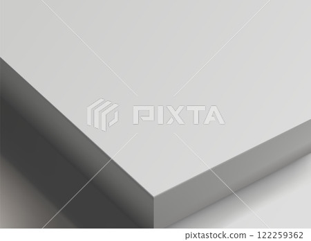 Minimalist White Platform Podium, Ideal for Product Display, Branding, Mockups, and Advertising Layouts 122259362