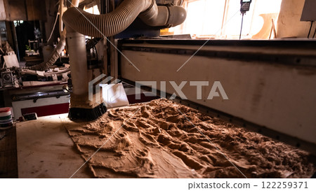 Machine Tool Equipment Industrial Workshop Enterprise Wood Processing Wooden Planks. Machine Tool Equipment Industrial Workshop Enterprise Wood Processing Wooden Planks. 122259371