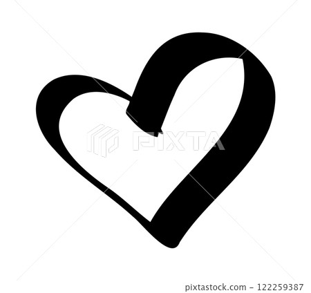 Simple doodle heart. Hand drawn heart isolated on white background. Valentine's Day symbol. Vector illustration. Simple doodle heart. Hand drawn heart isolated on white background. Valentine's Day symbol. Vector illustration. 122259387