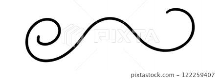 Curls abstract scribble. hand drawn line. Doodle decorative curls, swirls, Calligraphy dividers vector collection. 122259407