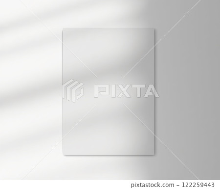 Drop shadow overlay effect on blank sheets of paper. Vector mockup 122259443