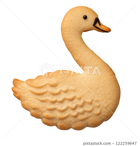 可愛的天鵝全身餅乾。背景透明AI生成影像 122259647