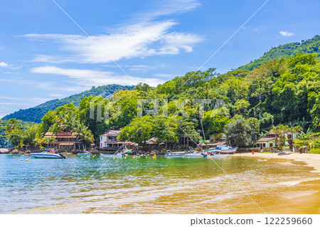 The big tropical island Ilha Grande Abraao beach Brazil. 122259660