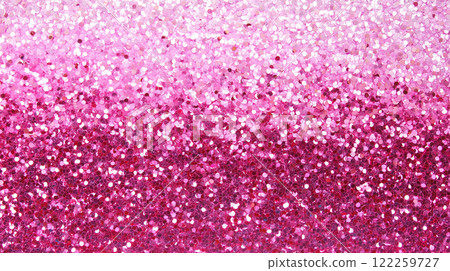 AI-generated image of colorful bright pink confetti arranged in a gradient across the surface 122259727