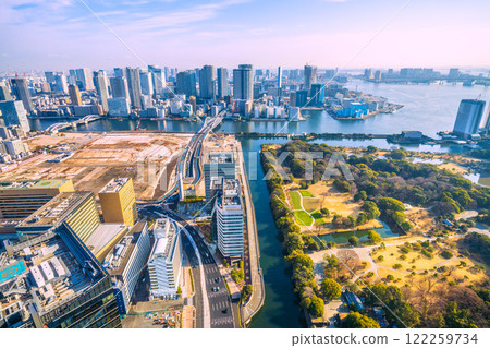 日本東京城市景觀：邁向新時代。築地市場舊址一景。重建…=2020 年 1 月 23 日 122259734