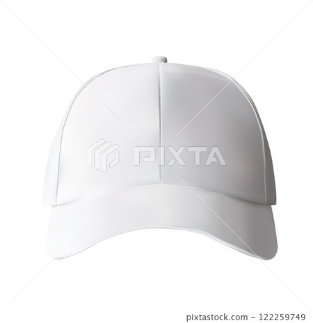 Realistic Minimal White Baseball Cap Mockup for Branding, Custom Logo Design, Apparel and Merchandise Presentation 122259749
