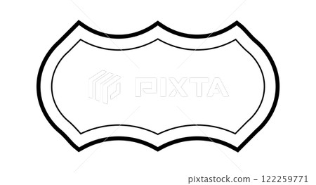 Outline vintage label. Vignette blank label. Vector banner 122259771