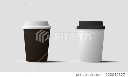 Realistic coffee cup mockup for branding and marketing presentations, ideal for cafes, coffee shops, and advertising 122259827