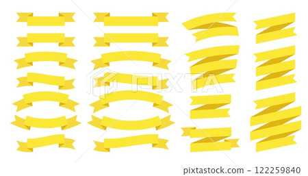 Yellow bow ribbons flat style icon symbol isolated on white background vector illustration. 122259840