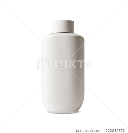 Realistic White Shampoo Bottle Mockup for Beauty, Skincare, and Haircare Product Branding and Packaging Design. Vector illustration 122259852