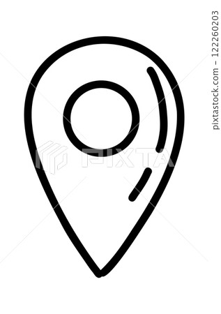 Doodle map pin, hand drawn navigation, sign location. Set isolated on white background. Doodle map pin, hand drawn navigation, sign location. Set isolated on white background. 122260203