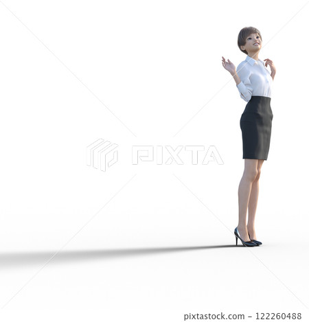 A young woman who takes a pose A young woman who takes a pose 122260488
