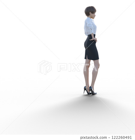 Young woman standing pose 122260491