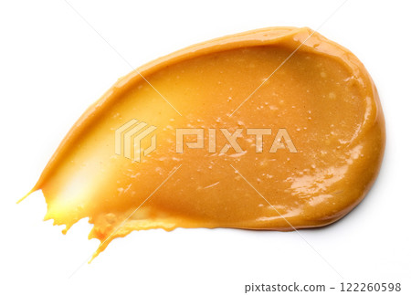 caramel smear on white background 122260598