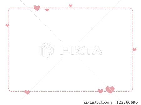 簡單的虛線和心形框架 122260690