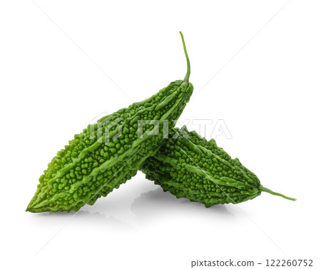 Bitter melon isolated on white background 122260752