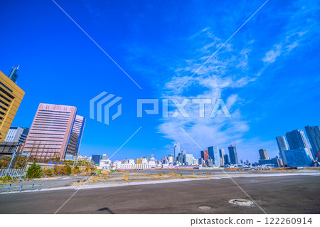 日本東京城市景觀：邁向新時代。築地市場舊址一景。邁向重建…=2020 年 1 月 23 日 122260914