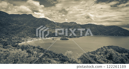 Big tropical island Ilha Grande Abraao beach panorama Brazil. 122261189