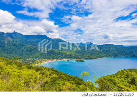 Big tropical island Ilha Grande Abraao beach panorama Brazil. 122261190