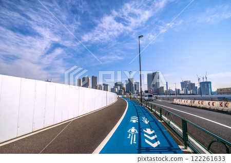 日本東京城市景觀：邁向新時代。築地市場舊址景觀（左）。邁向重建。後面的勝哄 = 2020 年 1 月 23 日 122261633