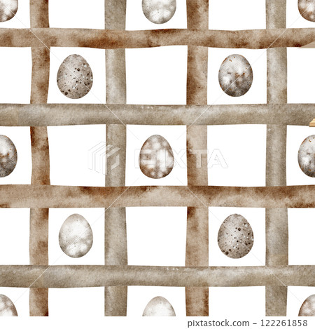 Seamless plaid background with vintage checkered pattern. A simple, seamless pattern for paper, wallpapers, or tablecloths. Hand-drawn geometric composition featuring plaid, Easter egg. Seamless plaid background with vintage checkered pattern. A simple, seamless pattern for paper, wallpapers, or tablecloths. Hand-drawn geometric composition featuring plaid, Easter egg. 122261858