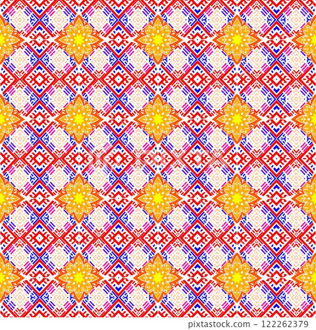 vector illustration of a beautiful colorful pattern with mandala 122262379