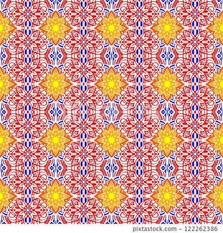 vector illustration of a beautiful colorful pattern with mandala vector illustration of a beautiful colorful pattern with mandala 122262386