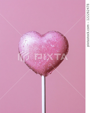 Pink heart-shaped candy AI image 122262478