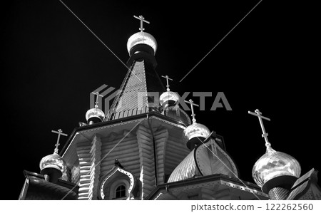 crosses on the Orthodox church. retro style. crosses on the Orthodox church. retro style. 122262560