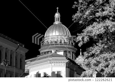 St Isaac's Cathedral in Saint Petersburg. black and white photo St Isaac's Cathedral in Saint Petersburg. black and white photo 122262621