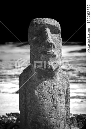 Easter Island Statues.  retro style photography 122262752