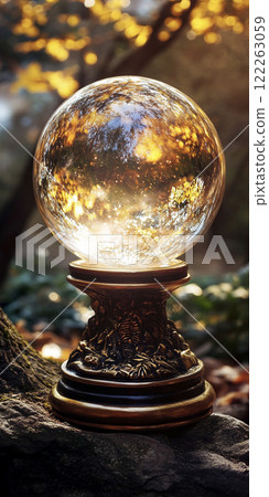 Fortune telling crystal ball background AI image 122263059