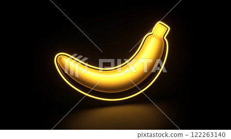 Beautiful 3d transparent texture banana fruit element 122263140
