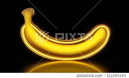 Beautiful 3d transparent texture banana fruit element 122263141
