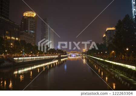 800 Years Old Bridge in Chengdu. Night 800 Years Old Bridge in Chengdu. Night 122263304
