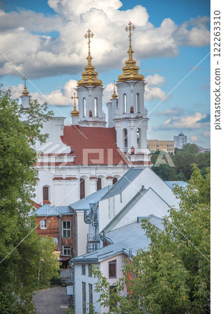 Church in Vitebsk and view of the city. Belarus 122263310