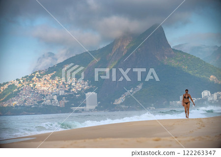 woman on the beach in Rio de Janeiro 122263347