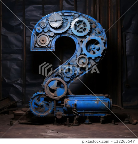 Mechanical alphabet made from gears and cogwheels. Letter 2 122263547