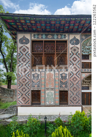 Shaki Khans Palace Showcases Intricate Azerbaijani Craftsmanship in Shaki, Azerbaijan During a Serene Day Shaki Khans Palace Showcases Intricate Azerbaijani Craftsmanship in Shaki, Azerbaijan During a Serene Day 122263562