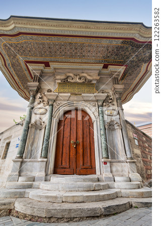 Entrance to Carpet Museum in Istanbul, Turkey, in the Sultanahmet neighborhood, few steps away from the Hagia Sophia Entrance to Carpet Museum in Istanbul, Turkey, in the Sultanahmet neighborhood, few steps away from the Hagia Sophia 122263582