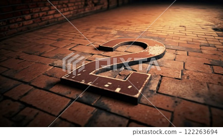 3d rendering of a number 2 on a brick wall in the dark 3d rendering of a number 2 on a brick wall in the dark 122263694