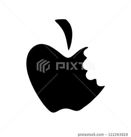 Apple doodle icon hand drawn with black line in freehand style 122263828