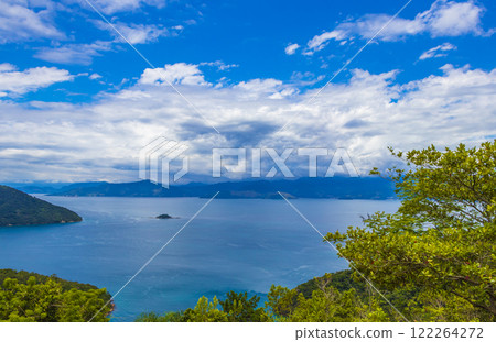 Big tropical island Ilha Grande Abraao beach panorama Brazil. 122264272