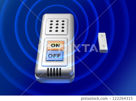 Crime prevention image (window security buzzer/window security alarm) with black background effect 122264315