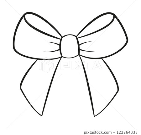 Hand drawn bow doodle style. Hand drawn black and white isolated logo Hand drawn bow doodle style. Hand drawn black and white isolated logo 122264335