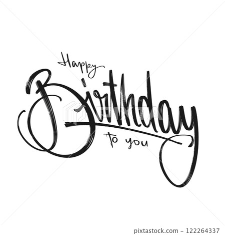 Happy Birthday to You Hand Drawn Design. 122264337