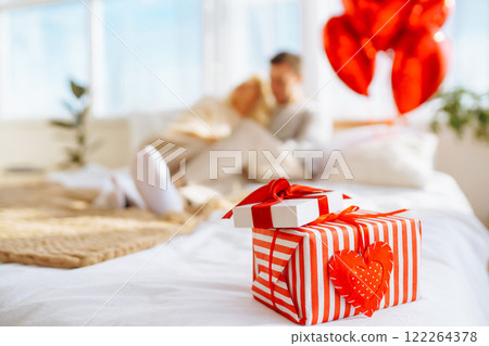 Surprise for Valentine's day. Romantic day together. 122264378