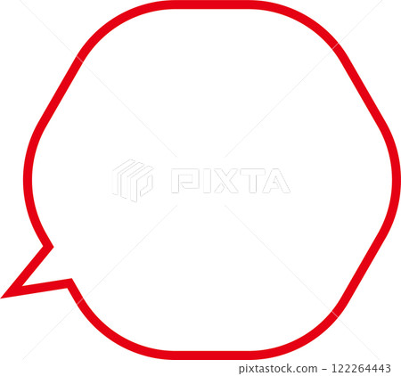 Fluffy round speech bubble red Fluffy round speech bubble red 122264443