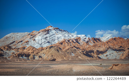 Winter and snow. Atacama desert in Chile and Andes mountains 122264489