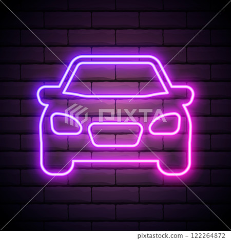 Car neon icon. Simple thin line, outline vector of generation icons for ui and ux, website or mobile application Car neon icon. Simple thin line, outline vector of generation icons for ui and ux, website or mobile application 122264872